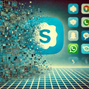 Fin de skype, image générée via DALL·E